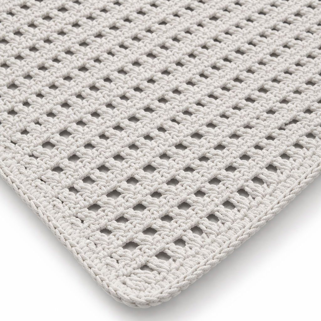 Örgü Dikdörtgen Amerikan Servis(Beyaz)