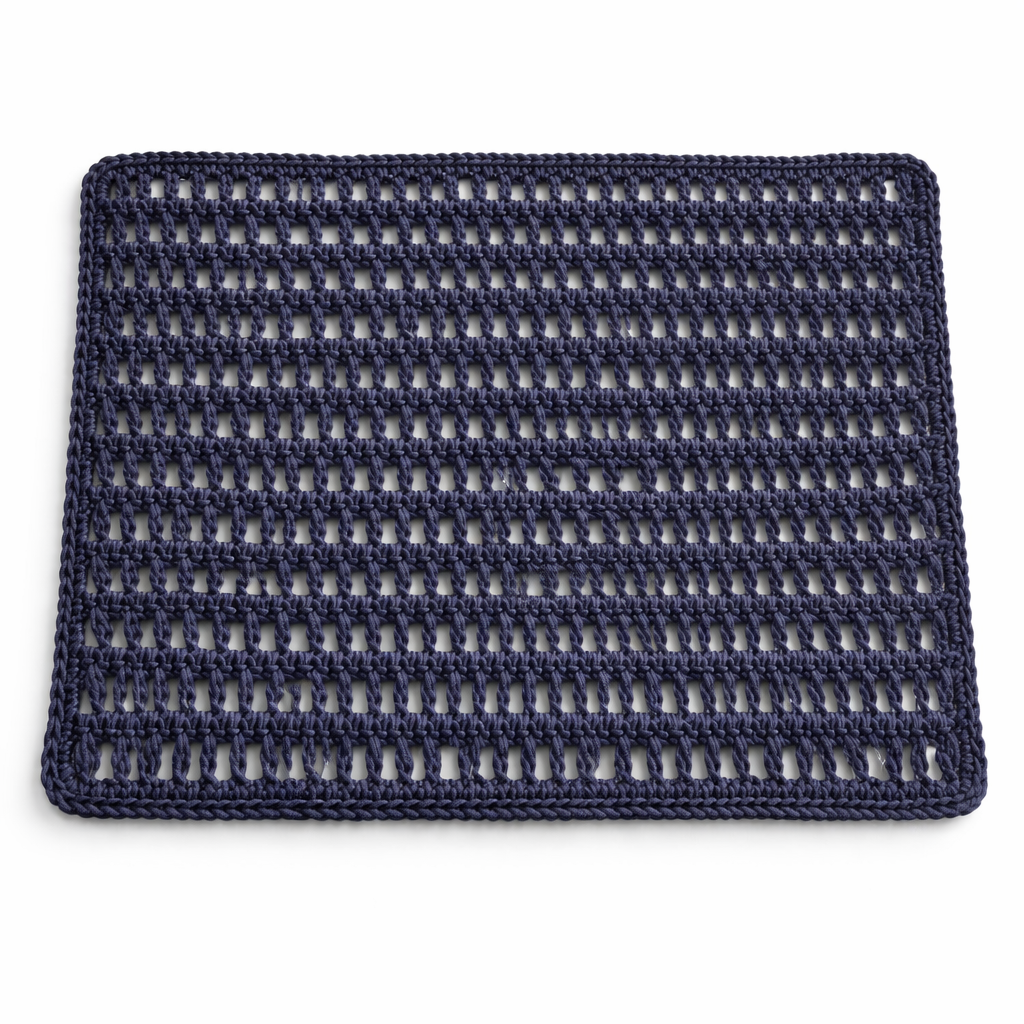Örgü Dikdörtgen Amerikan Servis(Lacivert)