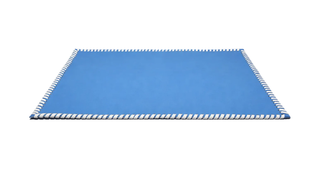 Dikdörtgen Deri Amerikan Servis(Mavi)