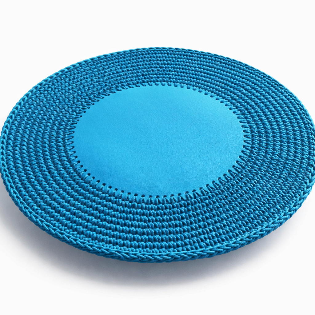 Örgü Yuvarlak Amerikan Servis(Mavi)