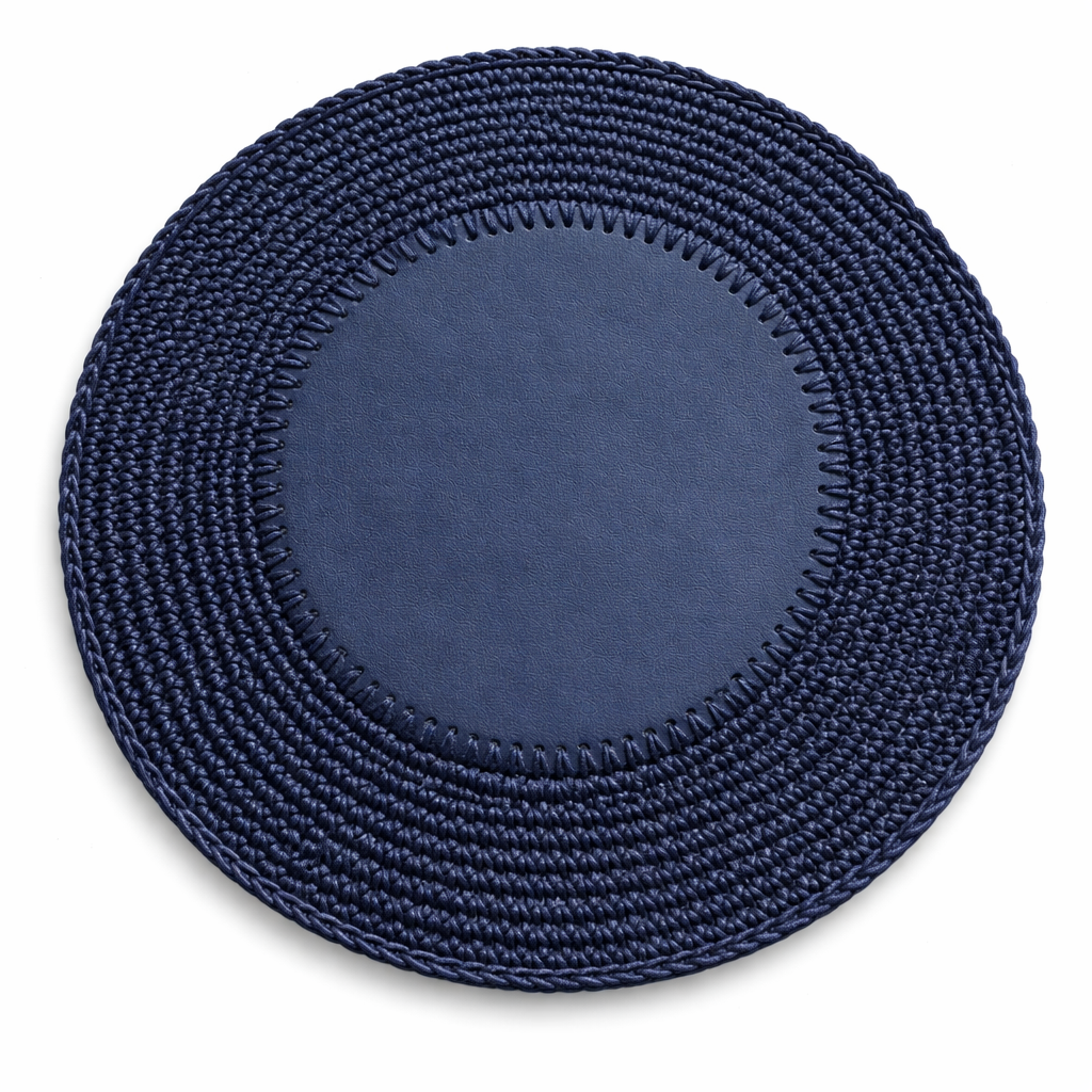 Örgü Yuvarlak Amerikan Servis(Lacivert)