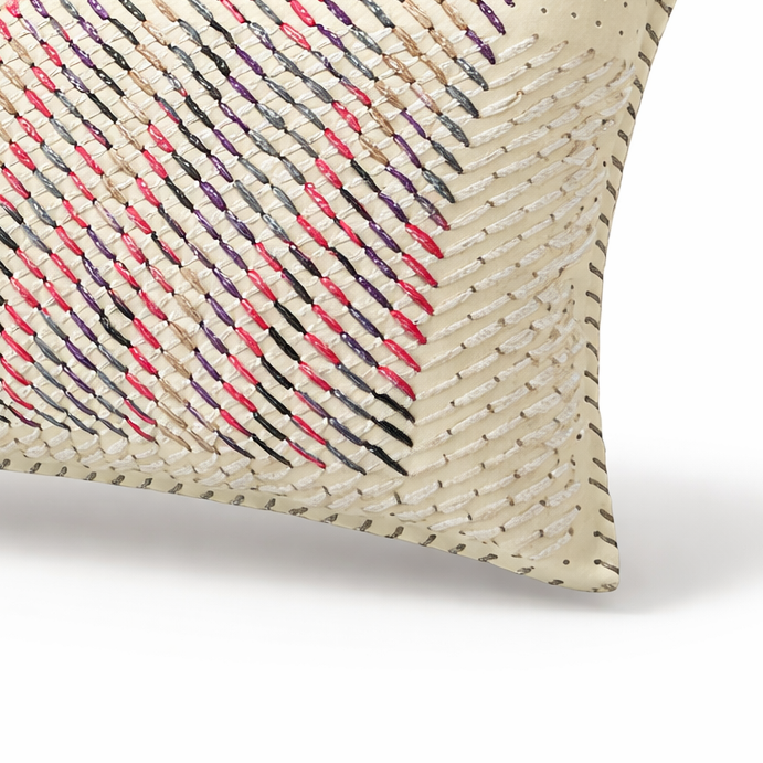 Deri Detaylı Dekoratif Kırlent