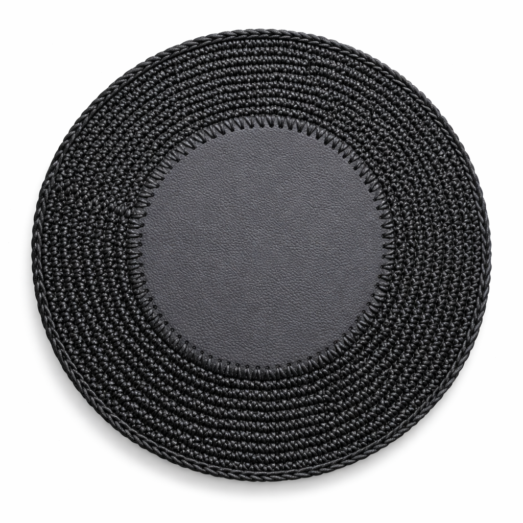 Örgü Yuvarlak Amerikan Servis(Siyah)