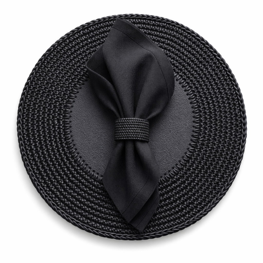 Örgü Yuvarlak Amerikan Servis(Siyah)