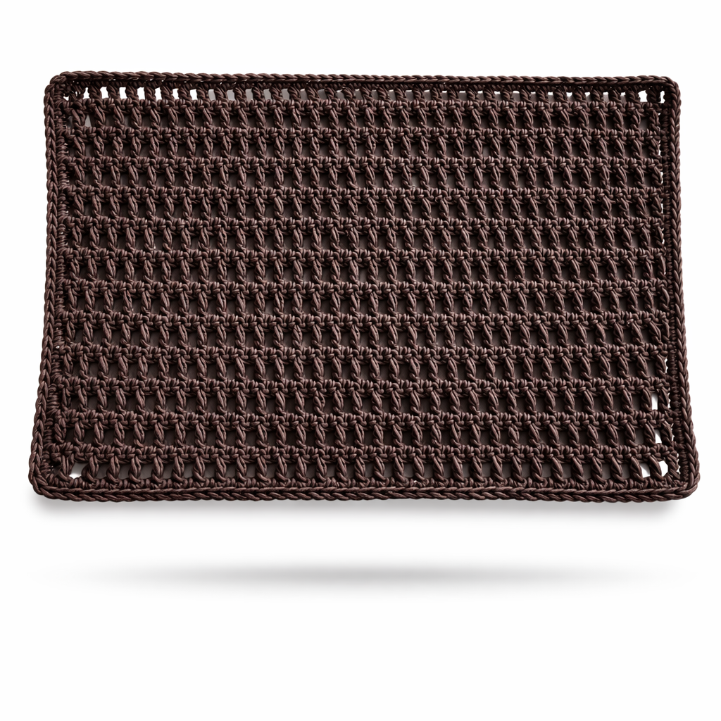 Örgü Dikdörtgen Amerikan Servis(Koyu Kahve)