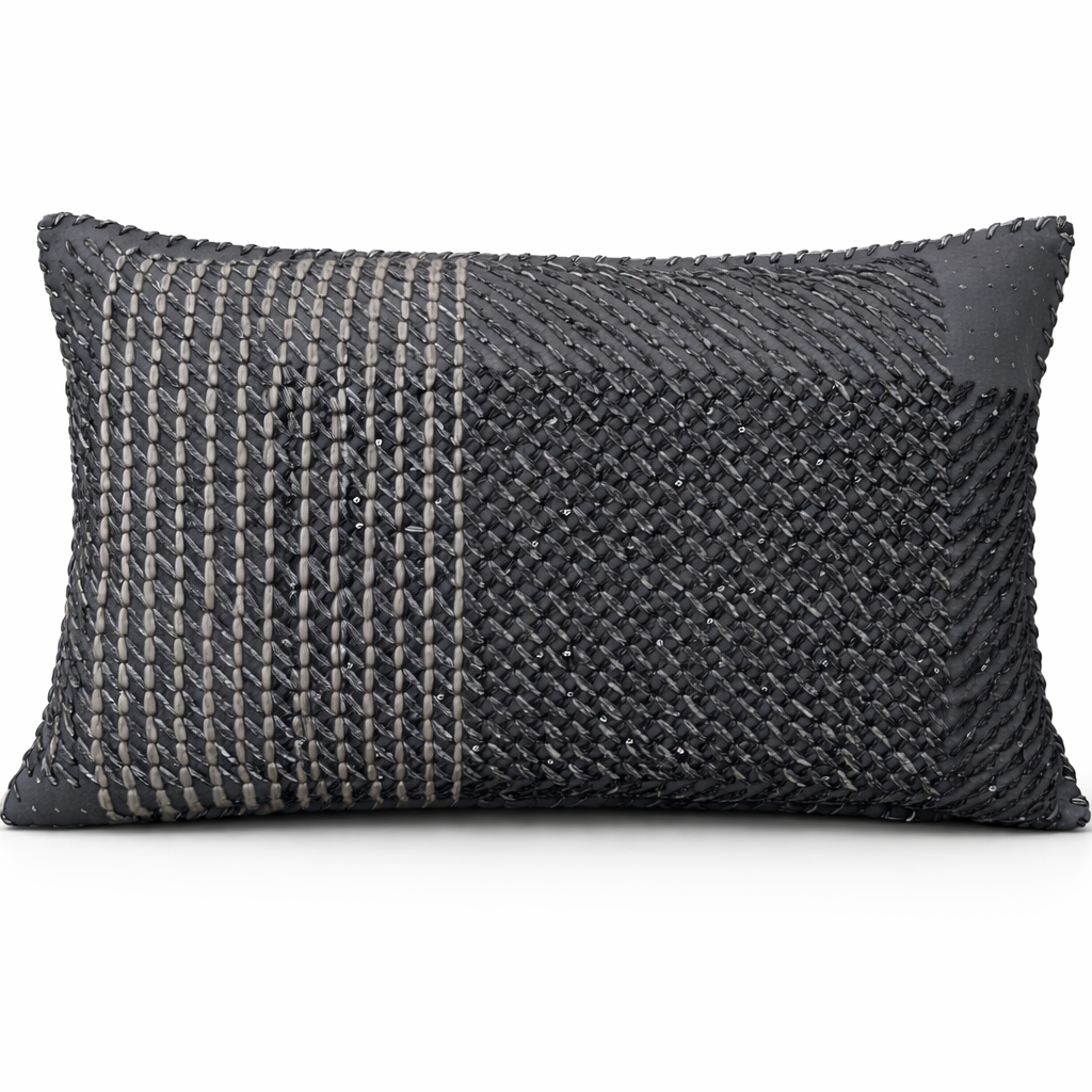 Deri Detaylı Dekoratif Kırlent