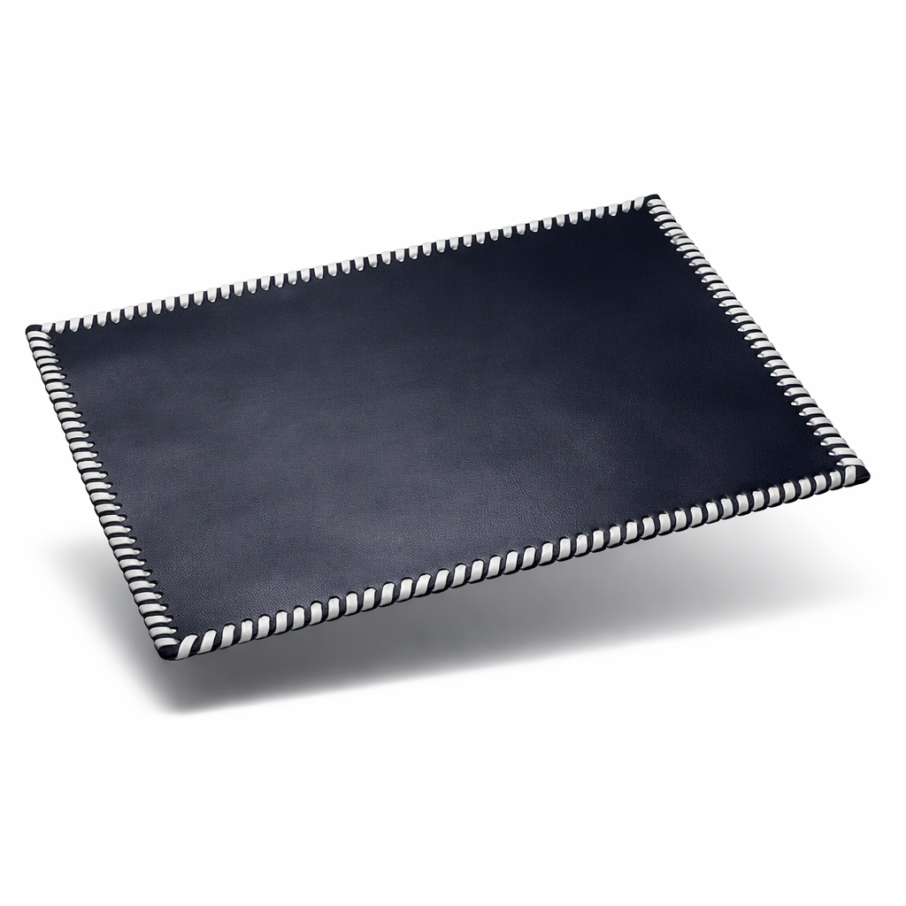 Dikdörtgen Deri Amerikan Servis(Lacivert)