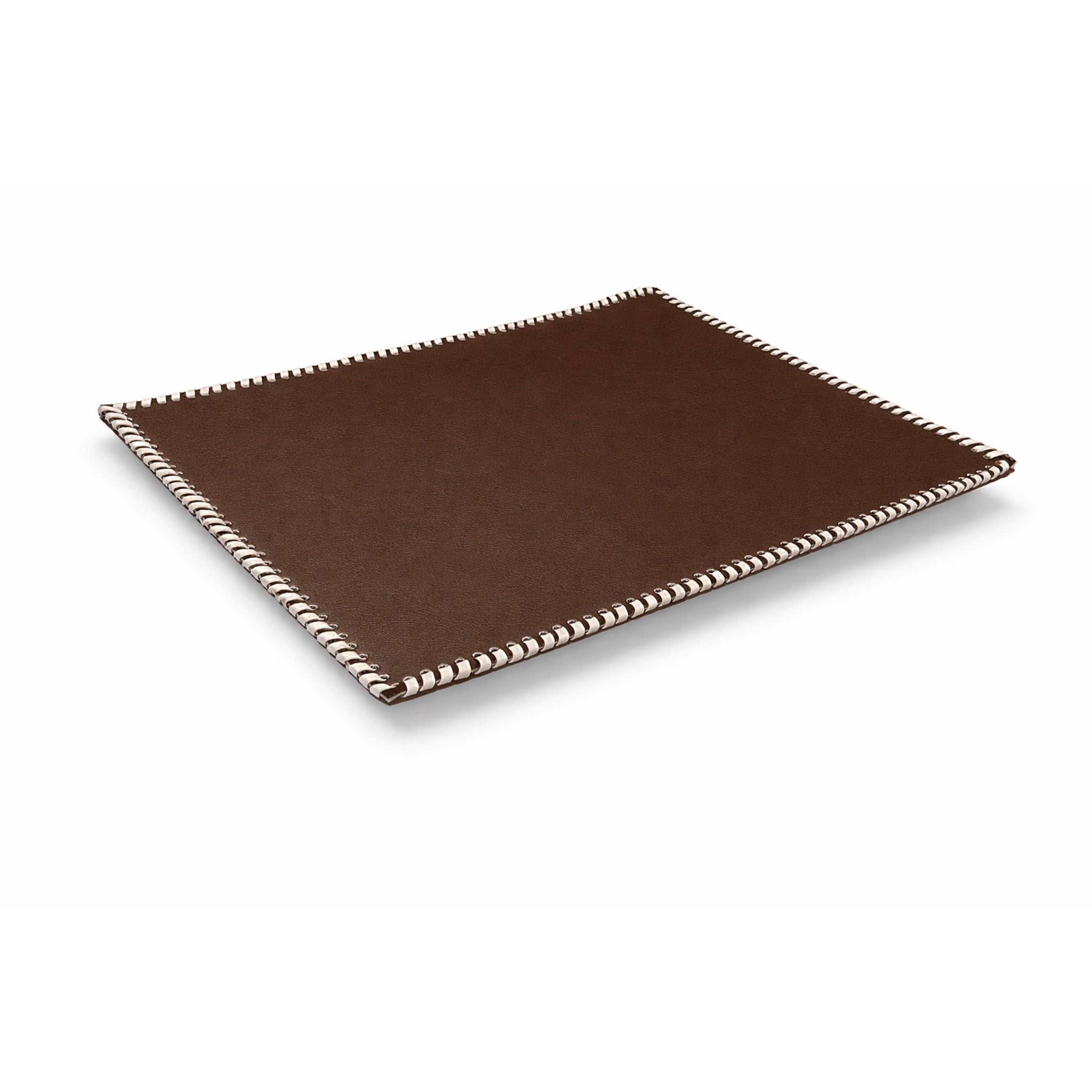 Dikdörtgen Deri Amerikan Servis(Kahverengi)