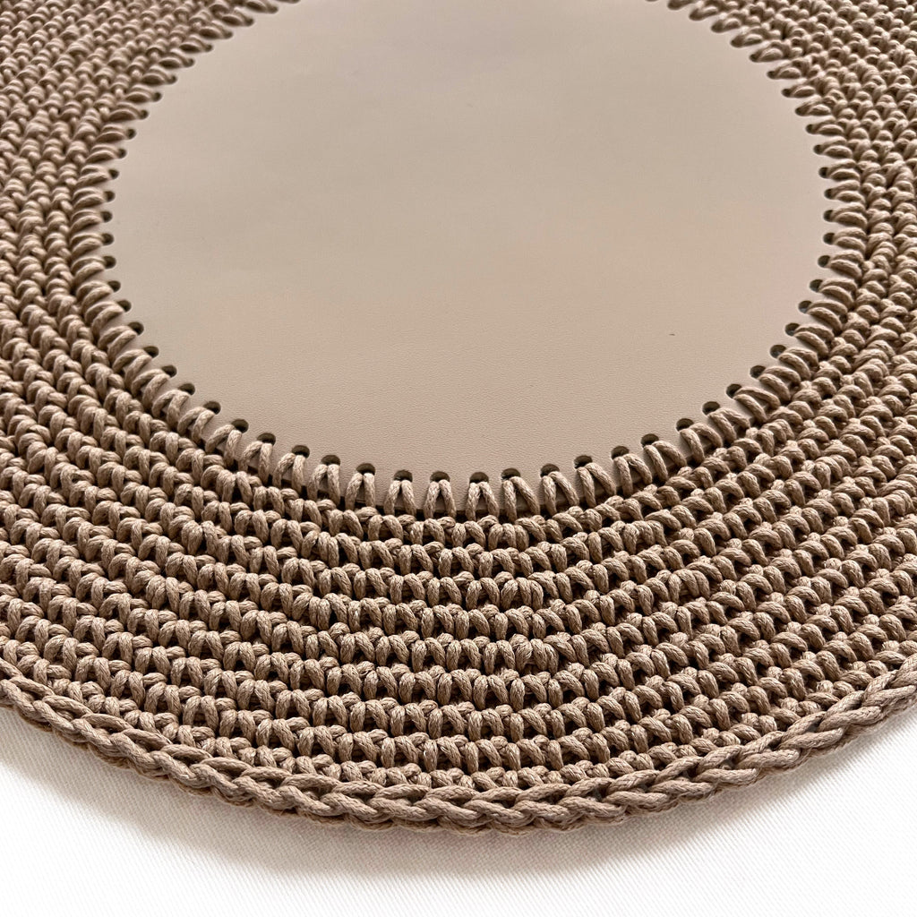Örgü Yuvarlak Amerikan Servis(bej)